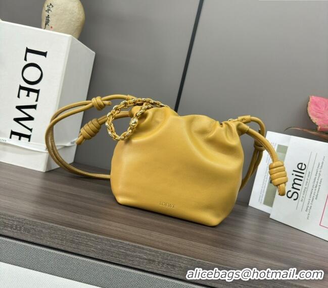 Best Price Loewe Mini Flamenco Purse bag in mellow nappa lambskin 412342 Yellow 2024