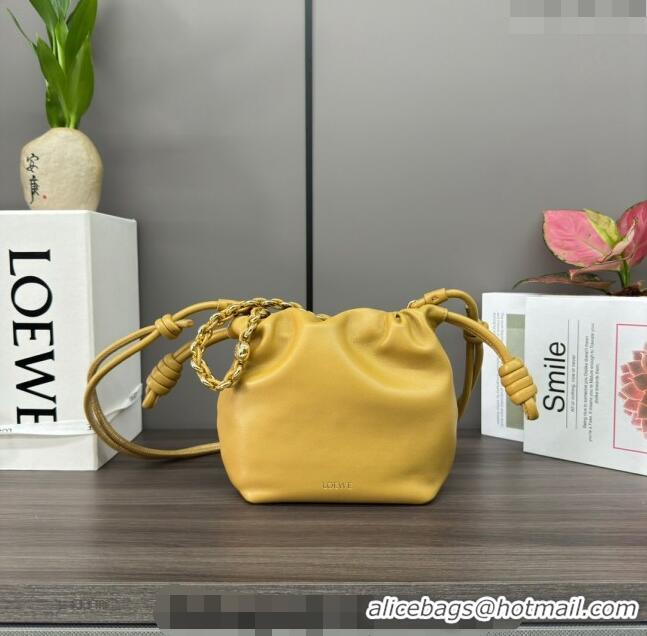 Best Price Loewe Mini Flamenco Purse bag in mellow nappa lambskin 412342 Yellow 2024