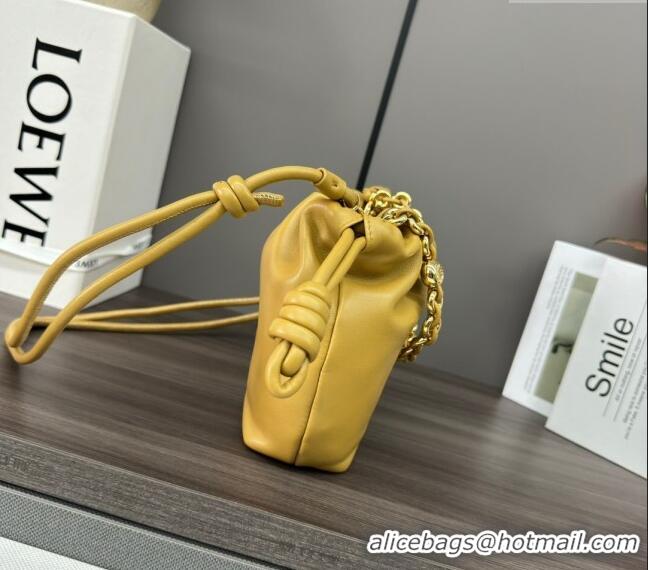 Best Price Loewe Mini Flamenco Purse bag in mellow nappa lambskin 412342 Yellow 2024