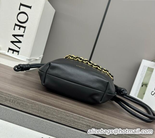 Top Quality Loewe Mini Flamenco Purse bag in mellow nappa lambskin 412342 Black 2024