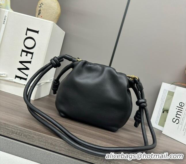 Top Quality Loewe Mini Flamenco Purse bag in mellow nappa lambskin 412342 Black 2024