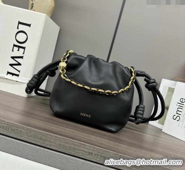 Top Quality Loewe Mini Flamenco Purse bag in mellow nappa lambskin 412342 Black 2024