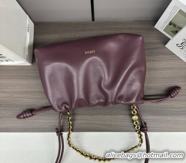 Discount Loewe Small Flamenco Purse bag in mellow nappa lambskin 012403 Dark Burgundy 2024