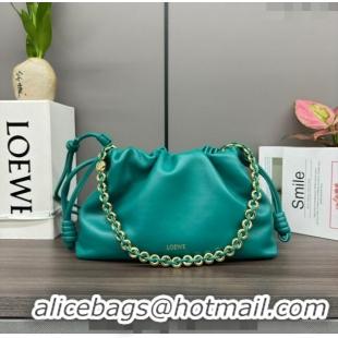 Well Crafted Loewe Small Flamenco Purse bag in mellow nappa lambskin 012403 Emerald Green 2024