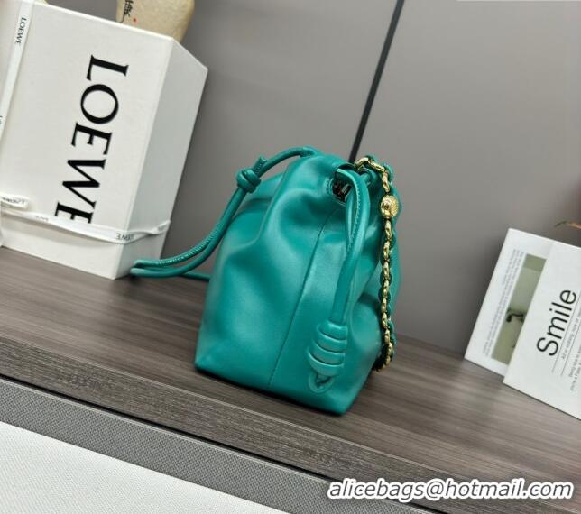 Well Crafted Loewe Small Flamenco Purse bag in mellow nappa lambskin 012403 Emerald Green 2024