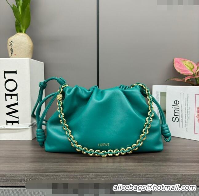 Well Crafted Loewe Small Flamenco Purse bag in mellow nappa lambskin 012403 Emerald Green 2024