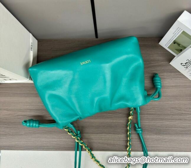 Well Crafted Loewe Small Flamenco Purse bag in mellow nappa lambskin 012403 Emerald Green 2024