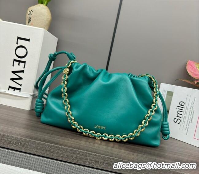 Well Crafted Loewe Small Flamenco Purse bag in mellow nappa lambskin 012403 Emerald Green 2024