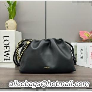 Grade Quality Loewe Small Flamenco Purse bag in mellow nappa lambskin 012403 Black 2024