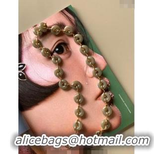 Top Grade Loewe Donut Chain Bag Strap in acetate 2x66.5cm L0003 Clay Green 2024