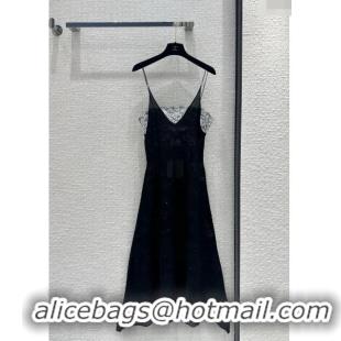 Inexpensive Chanel Kint Lace Dress CH041904 Black 2024