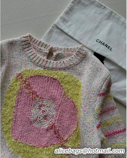 Affordable Price Chanel Knit Short-sleeved Sweater CH041908 Whtie/Pink 2024