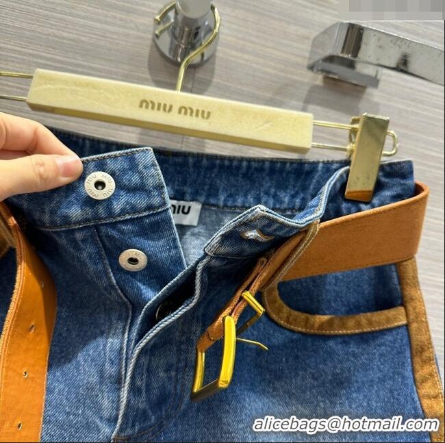 Affordable Price Miu Miu Denim Shorts M041920 Blue 2024