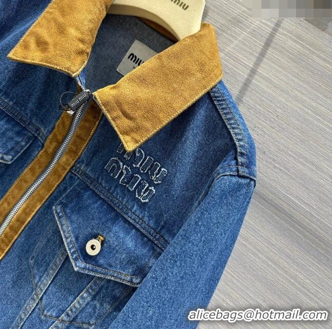 Top Quality Miu Miu Denim Jacket M041921 Blue 2024