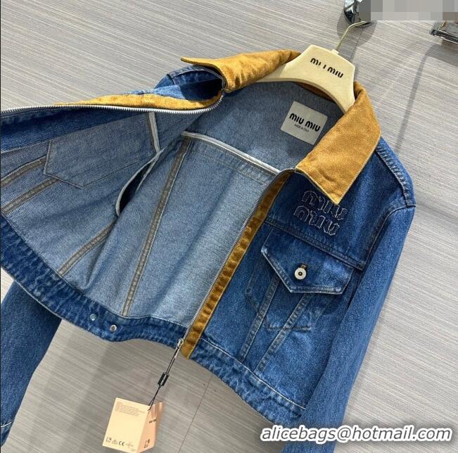 Top Quality Miu Miu Denim Jacket M041921 Blue 2024