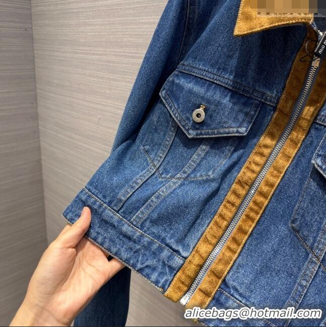 Top Quality Miu Miu Denim Jacket M041921 Blue 2024