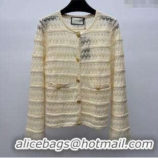 ​Top Grade Gucci Lace Cardigan G041923 Beige 2024