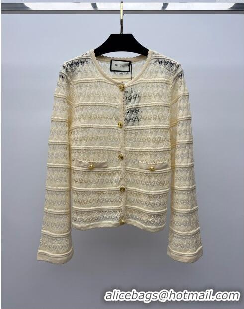 ​Top Grade Gucci Lace Cardigan G041923 Beige 2024