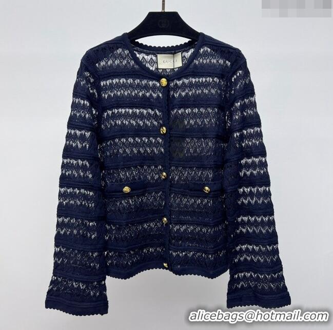 ​Grade Quality Gucci Lace Cardigan G041925 Blue 2024