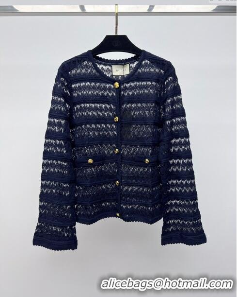 ​Grade Quality Gucci Lace Cardigan G041925 Blue 2024