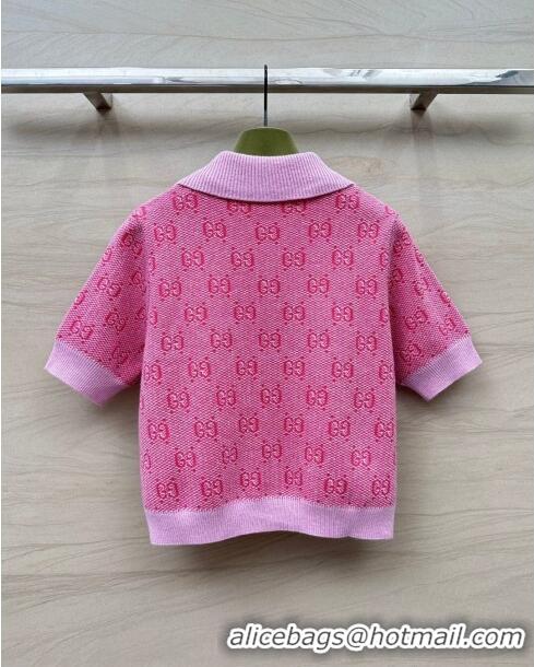 Traditional Specials Gucci Wool Short-sleeved Sweater G041930 Pink 2024