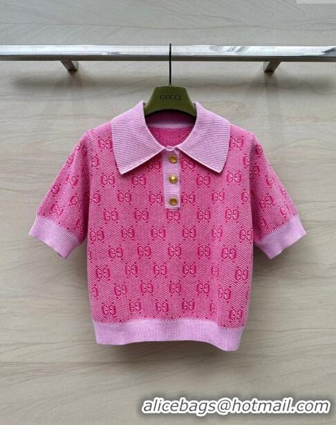 Traditional Specials Gucci Wool Short-sleeved Sweater G041930 Pink 2024