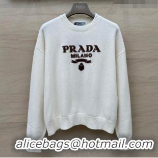 ​Famous Brand Prada Wool Sweater P041931 White 2024