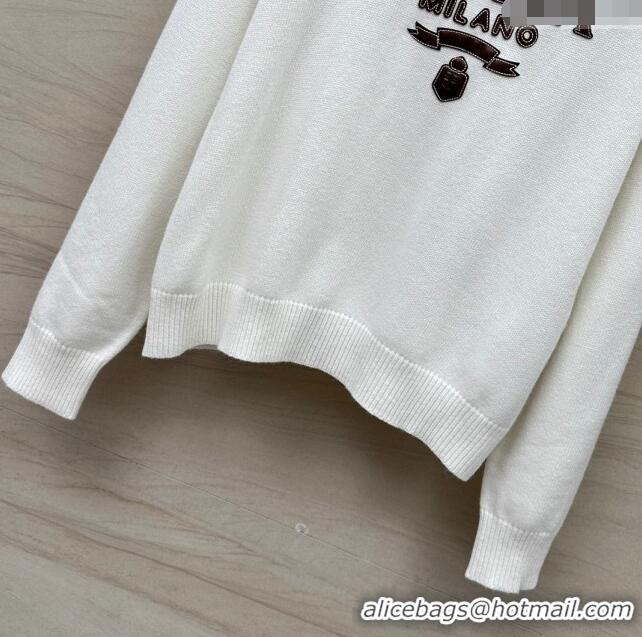 ​Famous Brand Prada Wool Sweater P041931 White 2024