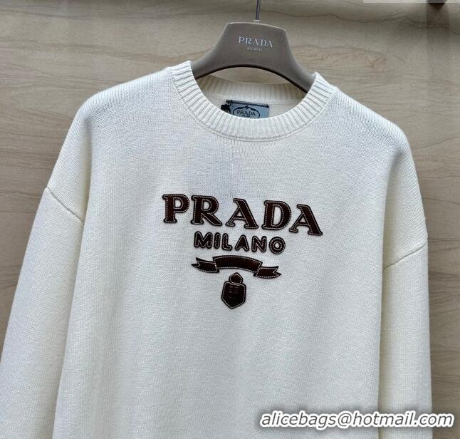 ​Famous Brand Prada Wool Sweater P041931 White 2024