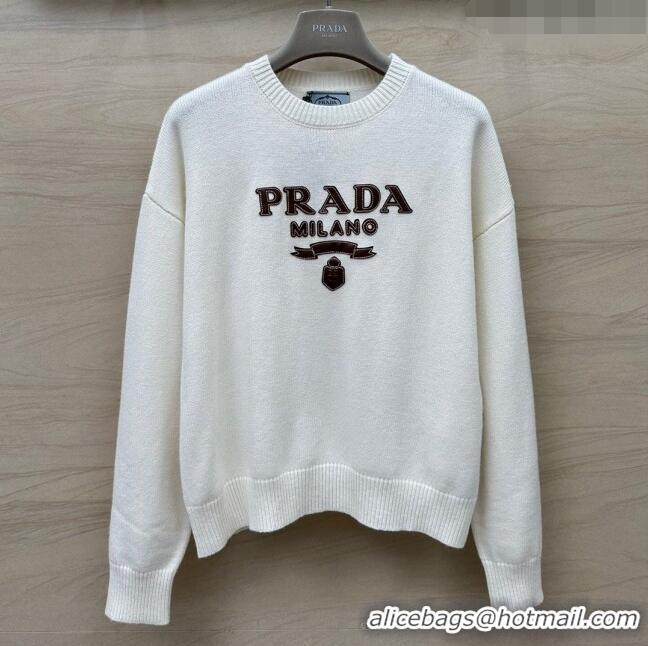 ​Famous Brand Prada Wool Sweater P041931 White 2024