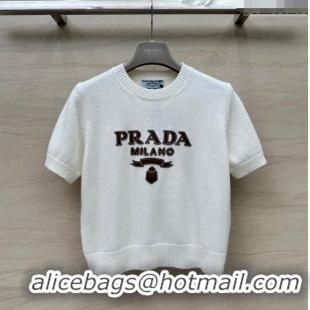 ​Promotional Prada Wool Short-sleeved Sweater P041933 White 2024