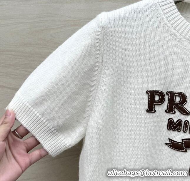 ​Promotional Prada Wool Short-sleeved Sweater P041933 White 2024