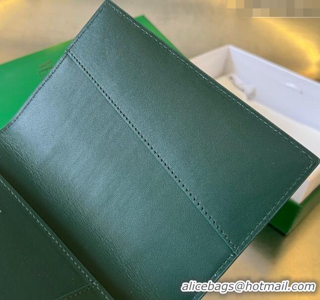 Promotional Bottega Veneta Cassette Passport Case 777046 Emerald Green 2024