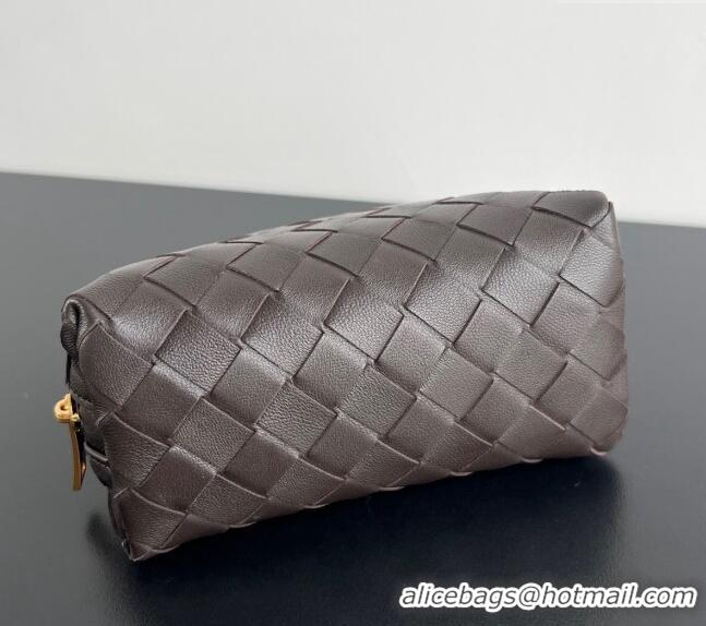 Promotional Bottega Veneta Intrecciato Leather Beauty Pouch 764044 Fondant Brown 2024