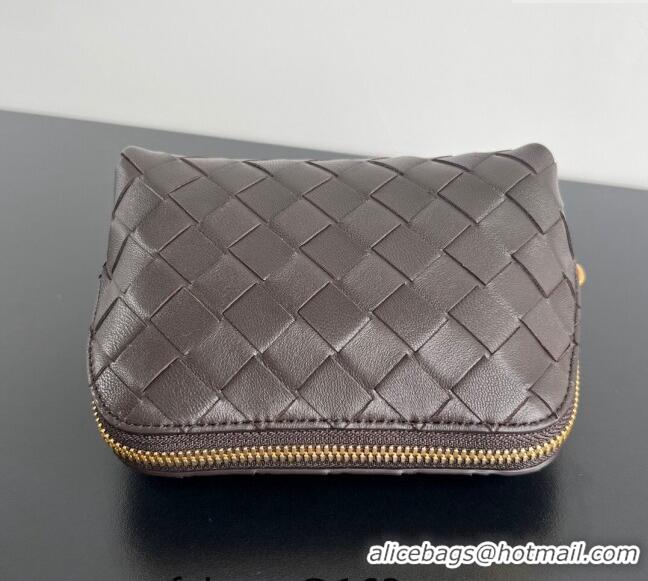 Promotional Bottega Veneta Intrecciato Leather Beauty Pouch 764044 Fondant Brown 2024