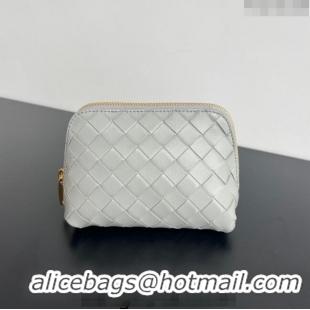 Super Quality Bottega Veneta Intrecciato Leather Beauty Pouch 764044 Grey 2024