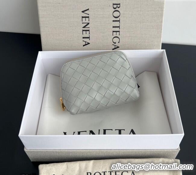 Super Quality Bottega Veneta Intrecciato Leather Beauty Pouch 764044 Grey 2024