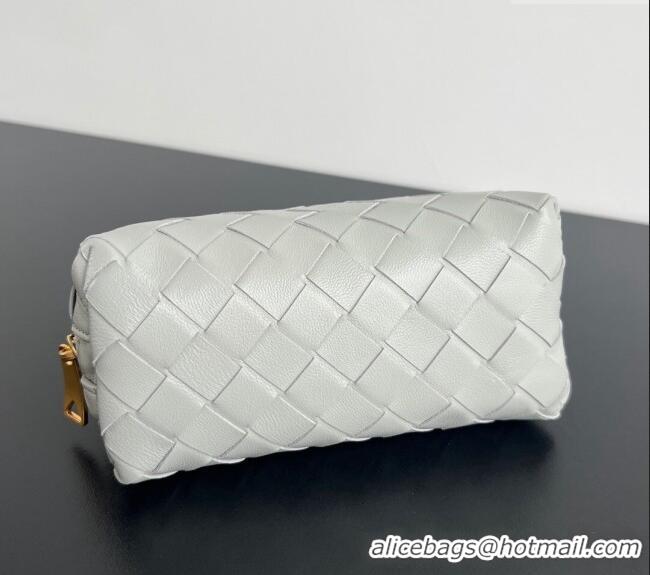 Super Quality Bottega Veneta Intrecciato Leather Beauty Pouch 764044 Grey 2024