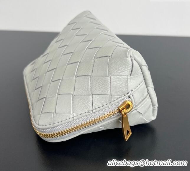 Super Quality Bottega Veneta Intrecciato Leather Beauty Pouch 764044 Grey 2024