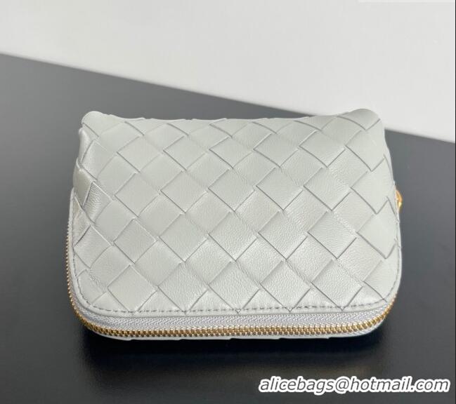 Super Quality Bottega Veneta Intrecciato Leather Beauty Pouch 764044 Grey 2024