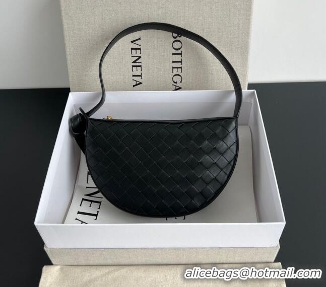 Super Quality Bottega Veneta Mini Sunrise Hobo Bag 763747 Black 2024