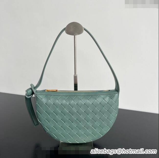 Famous Brand Bottega Veneta Mini Sunrise Hobo Bag 763747 Aloe Green 2024