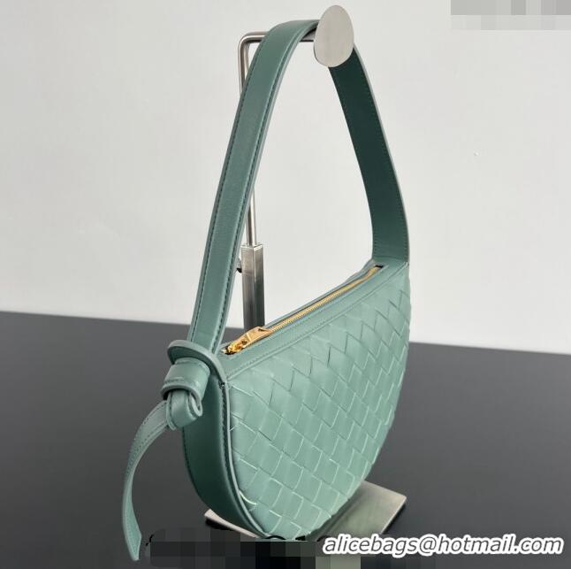 Famous Brand Bottega Veneta Mini Sunrise Hobo Bag 763747 Aloe Green 2024