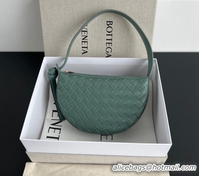 Famous Brand Bottega Veneta Mini Sunrise Hobo Bag 763747 Aloe Green 2024