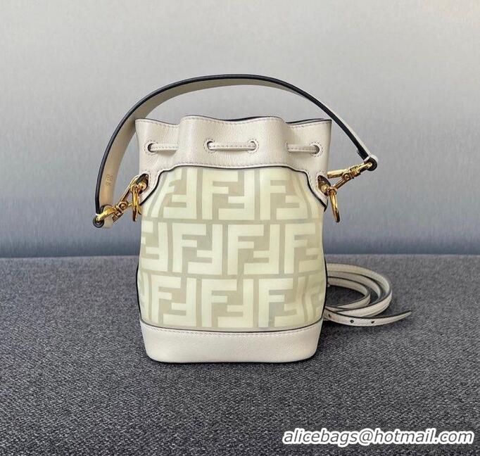 Trendy Design Fendi TPU FF Vitello Grace F is Fendi Mini Mon Tresor Bucket Bag F1820 White