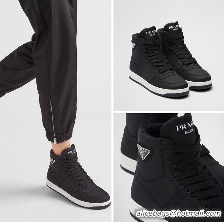 Promotional Prada Re-Nylon Gabardine High-top Sneakers 2TE186 Black