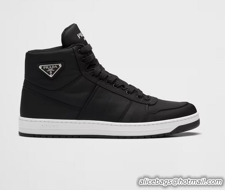 Promotional Prada Re-Nylon Gabardine High-top Sneakers 2TE186 Black