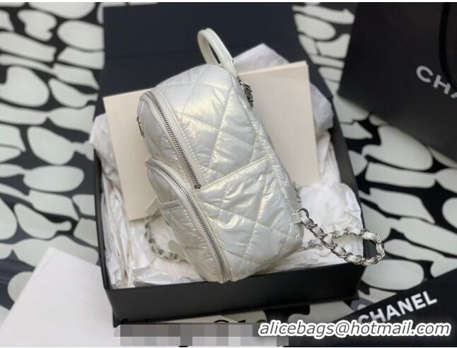 Famous Brand Chanel Coco Neige Nylon Backpack Bag AS4366 White 2024