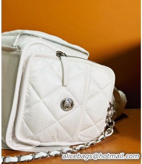 Promotional Chanel Coco Neige Nylon Large Bowling Bag AS4364 White 2024 