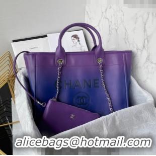 Inexpensive Chanel Shaded Calfskin Shopping Bag AS3351 Purple/Blue/Dark Blue 2024